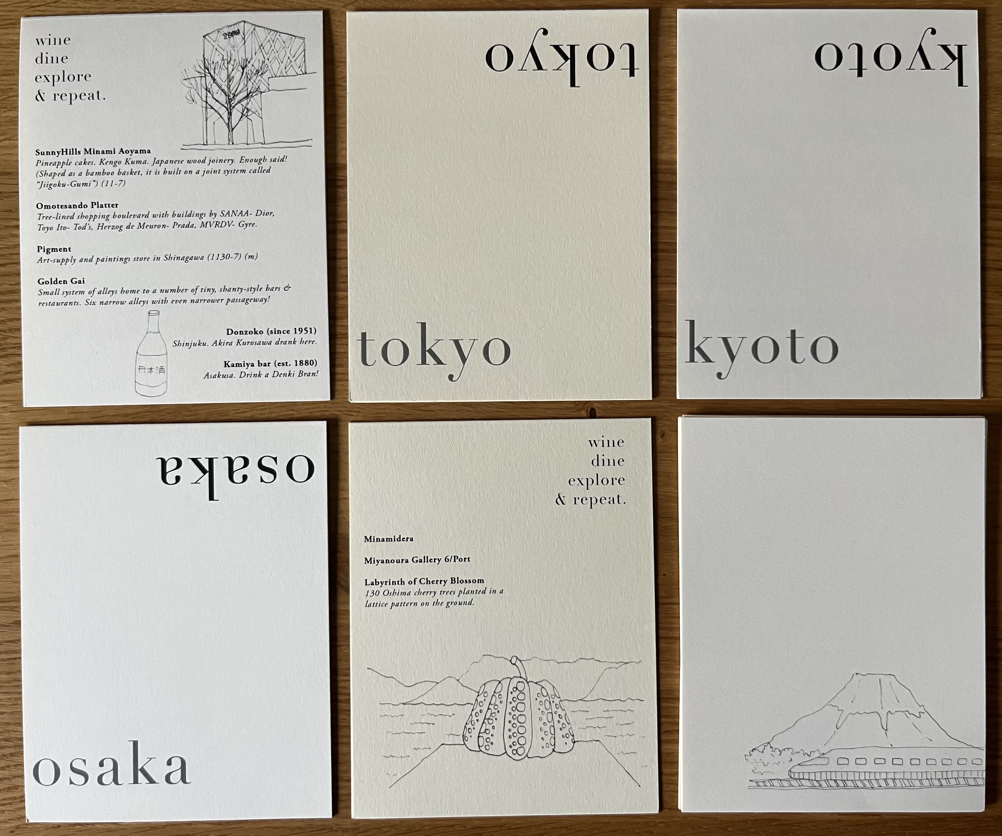 Japan Menu Cards