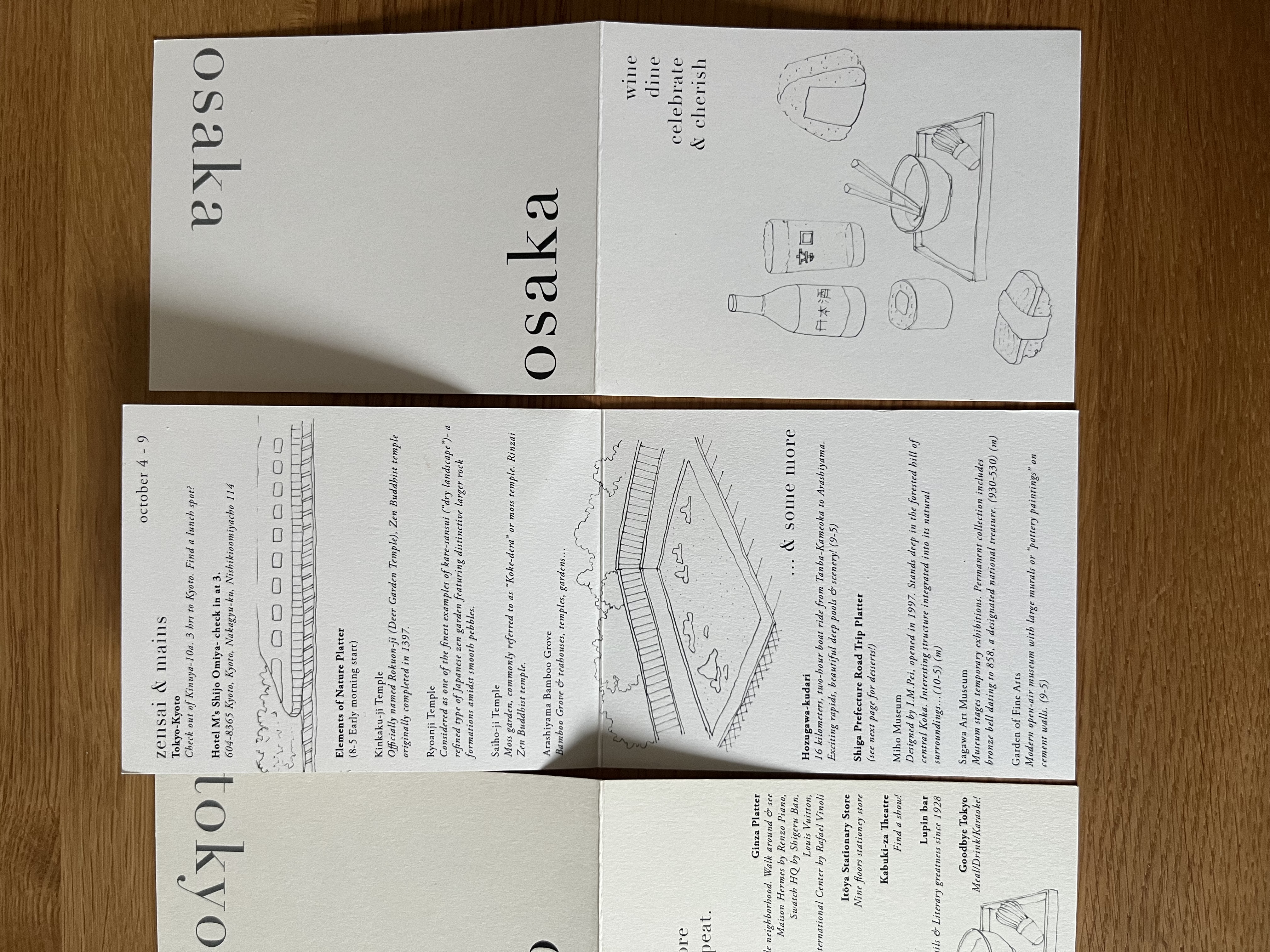 Japan Menu Cards